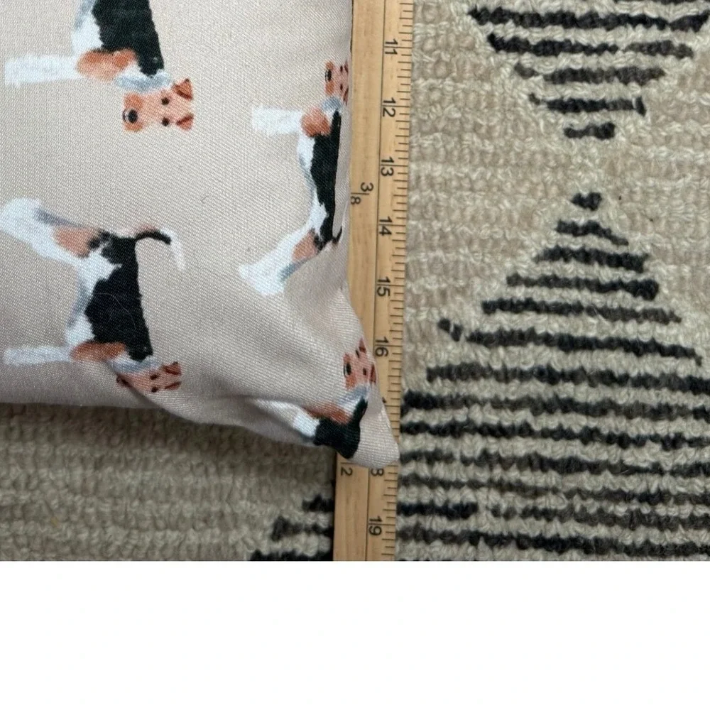 Set of 2 Society6 Dog Print‎ Throw Pillow Set Beige Decorative Accent Cushions